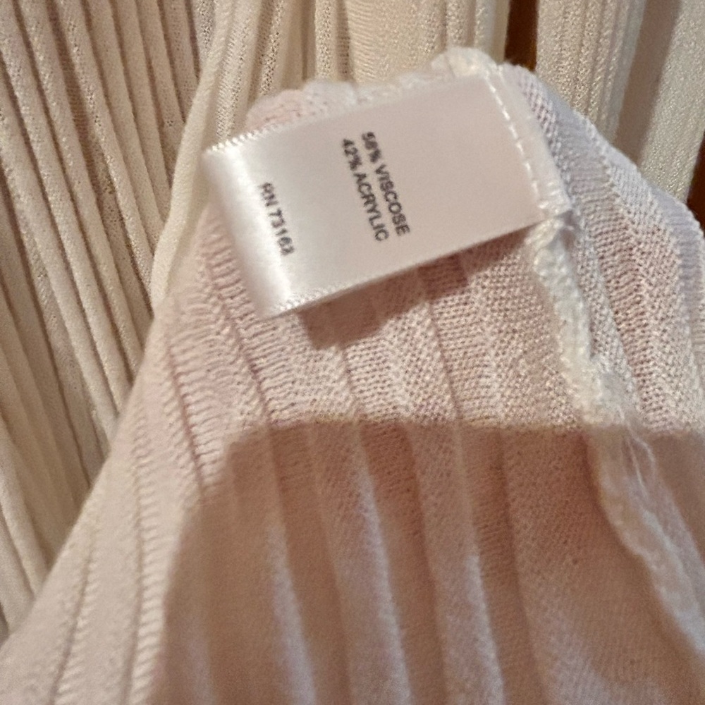 Cable & Gauge White Ribbed Open-Front Cardigan - Picture 4 of 4